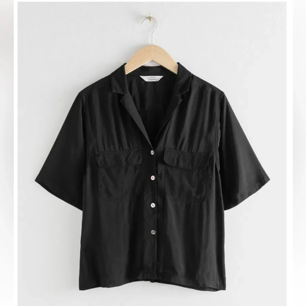 & Other Stories Satin Workwear Shirt - Picture 2 of 3